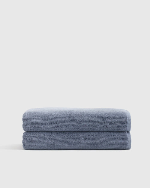 Turkish Ribbed Quick Dry Bath Sheet (Set of 2) - One Size / Mineral