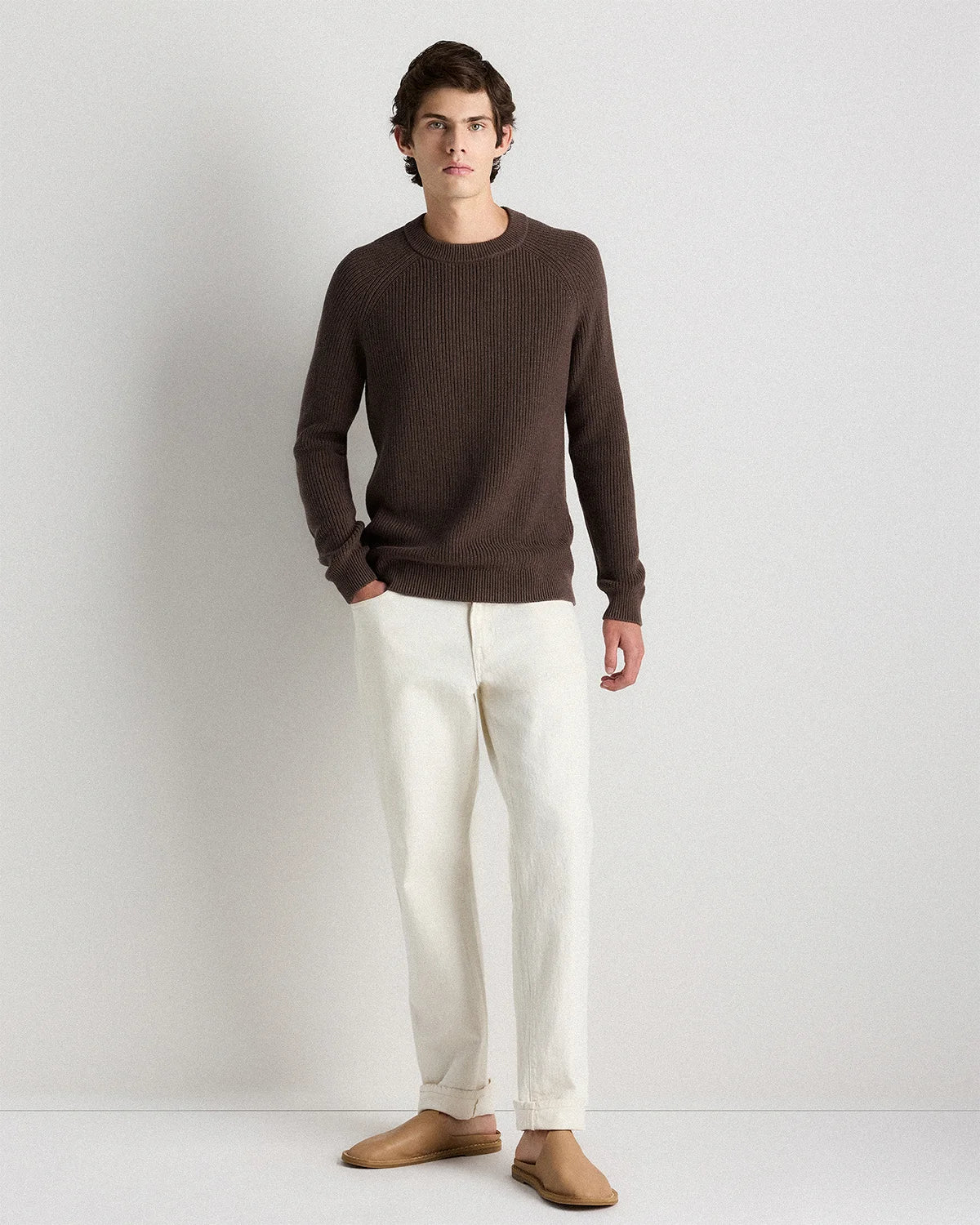 Italian Leather Mule Slip-On - 7 / Sand