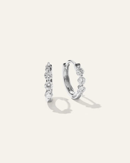 14K Gold Lab Grown Diamond Shared Prong Huggie - One Size / Yellow Gold