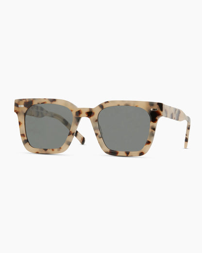 Riley Polarized Acetate Sunglasses - One Size / White Tortoise with Grey Lens