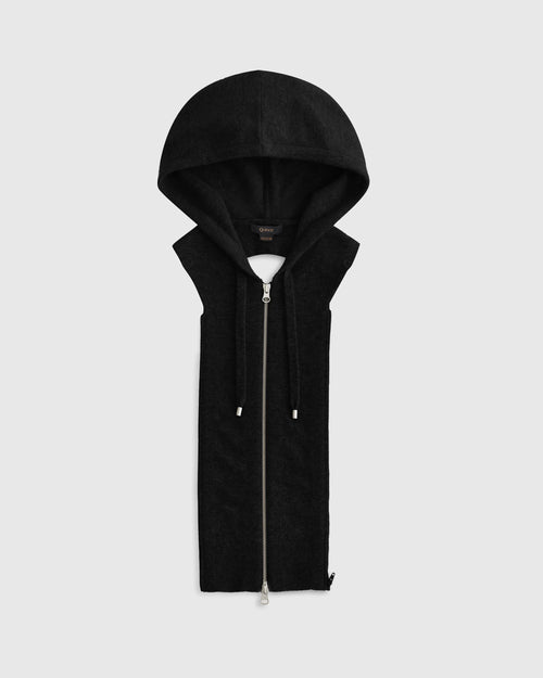 100% Mongolian Cashmere Hoodie Blazer Insert - XS/S/M / Black