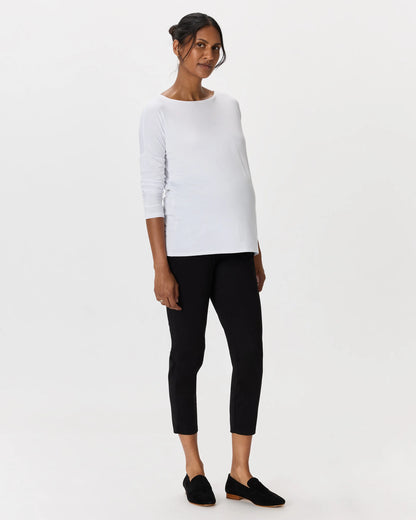 Bamboo Jersey Maternity Long Sleeve Tee (2-pack) - XS / Wine Tasting Red/Nocturnal Green