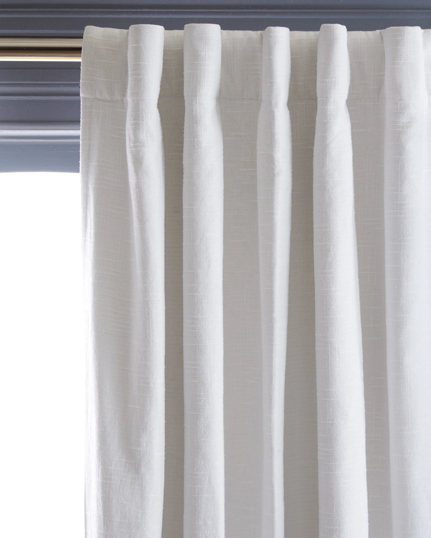 Cotton Slub Room Darkening Curtain - Single Panel - 48x84 / White