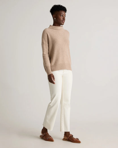 Mongolian Cashmere Funnel Neck Sweater - XS / Heather Grey