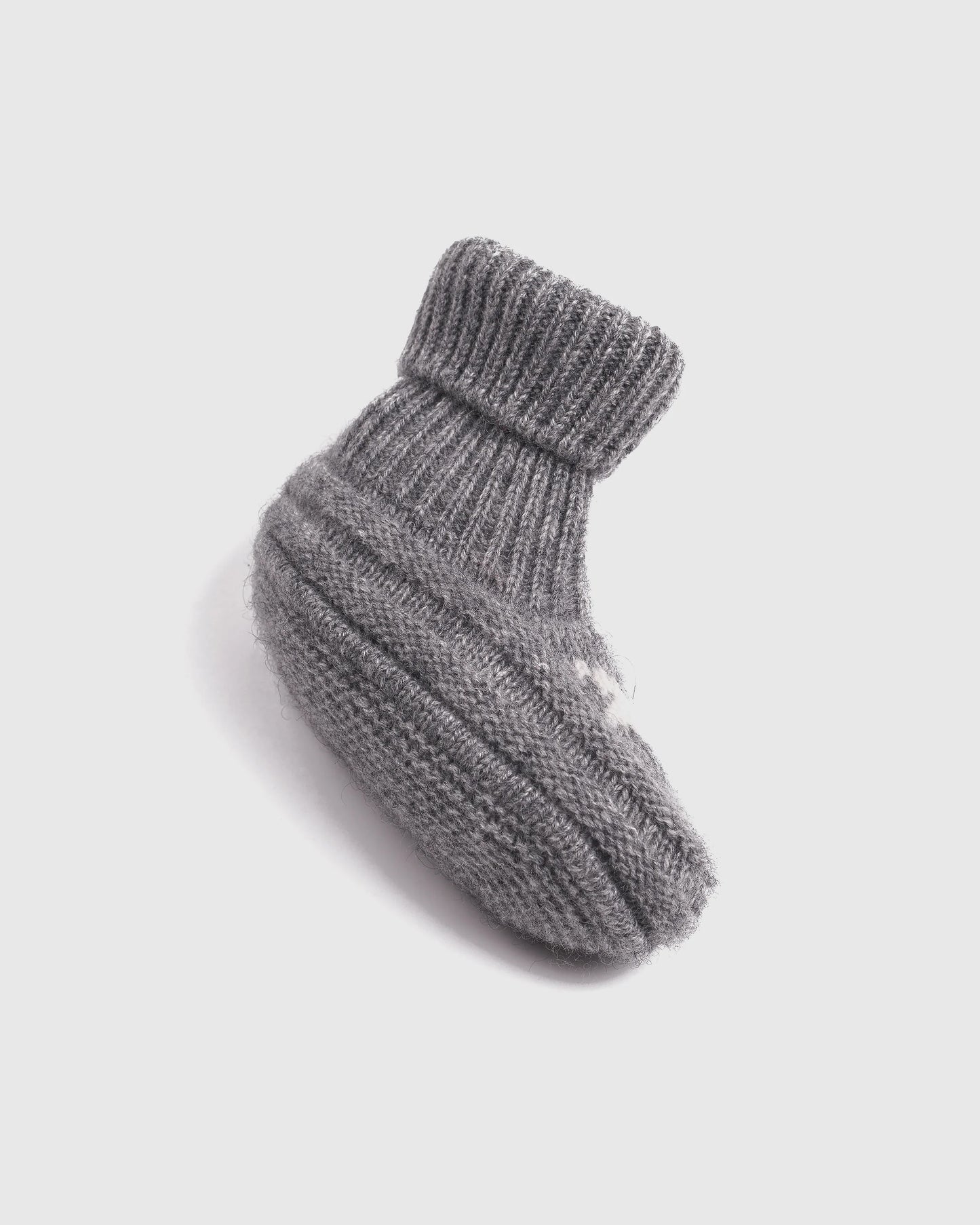 Washable Cashmere Beanie & Bootie Set - 0-6M / Heather Grey