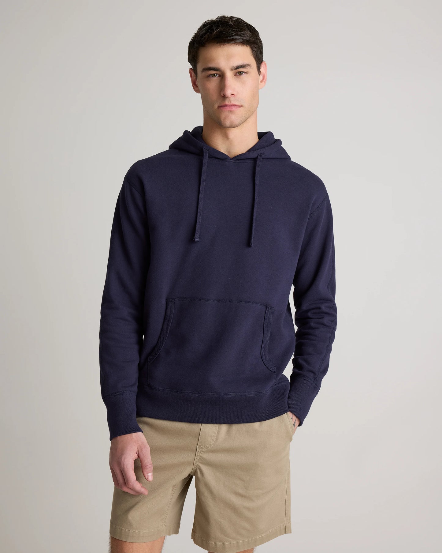 Organic Midweight French Terry Pullover Hoodie - S / Light Heather Grey