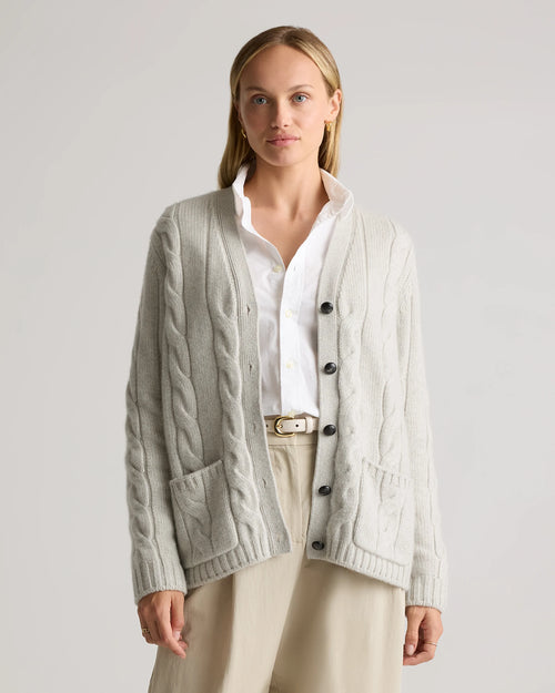 Luxe Baby Cashmere Cable Cardigan - XS / Pearled Ivory