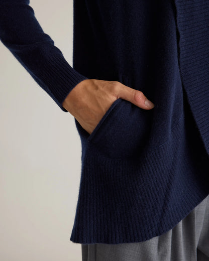 Mongolian Cashmere Open Cardigan Sweater - XS / Brown