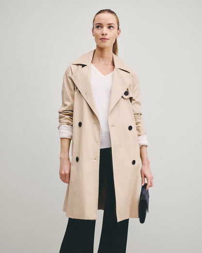 Comfort Stretch Trench Coat - XS / Navy