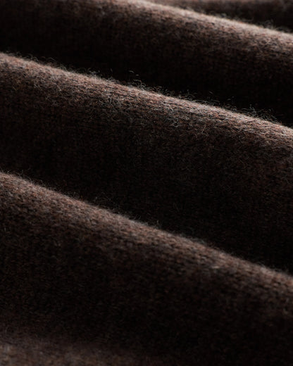 Mongolian Cashmere Boxy Crewneck Sweater - XS / Faded Denim/Brown/Ivory Variegated Stripe