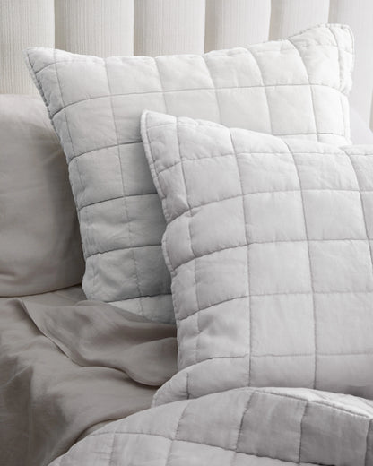 European Linen Box Quilted Euro Sham - Euro / Navy