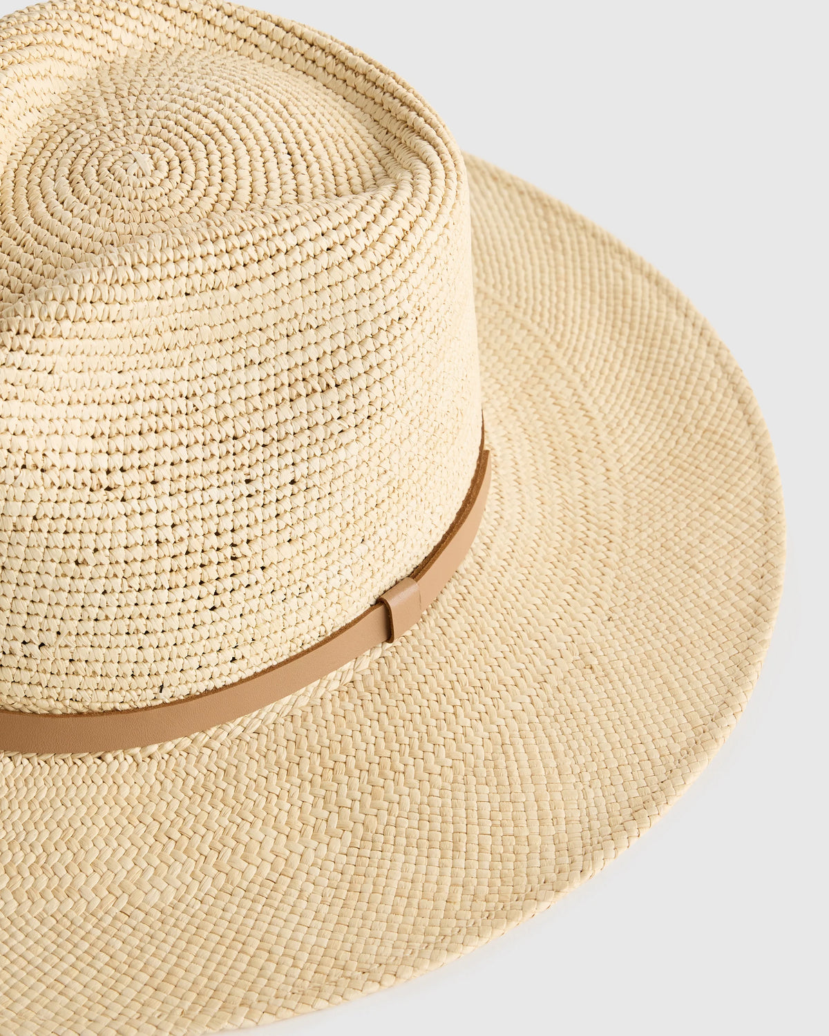 Toquilla Straw Crochet Fedora - S / Natural