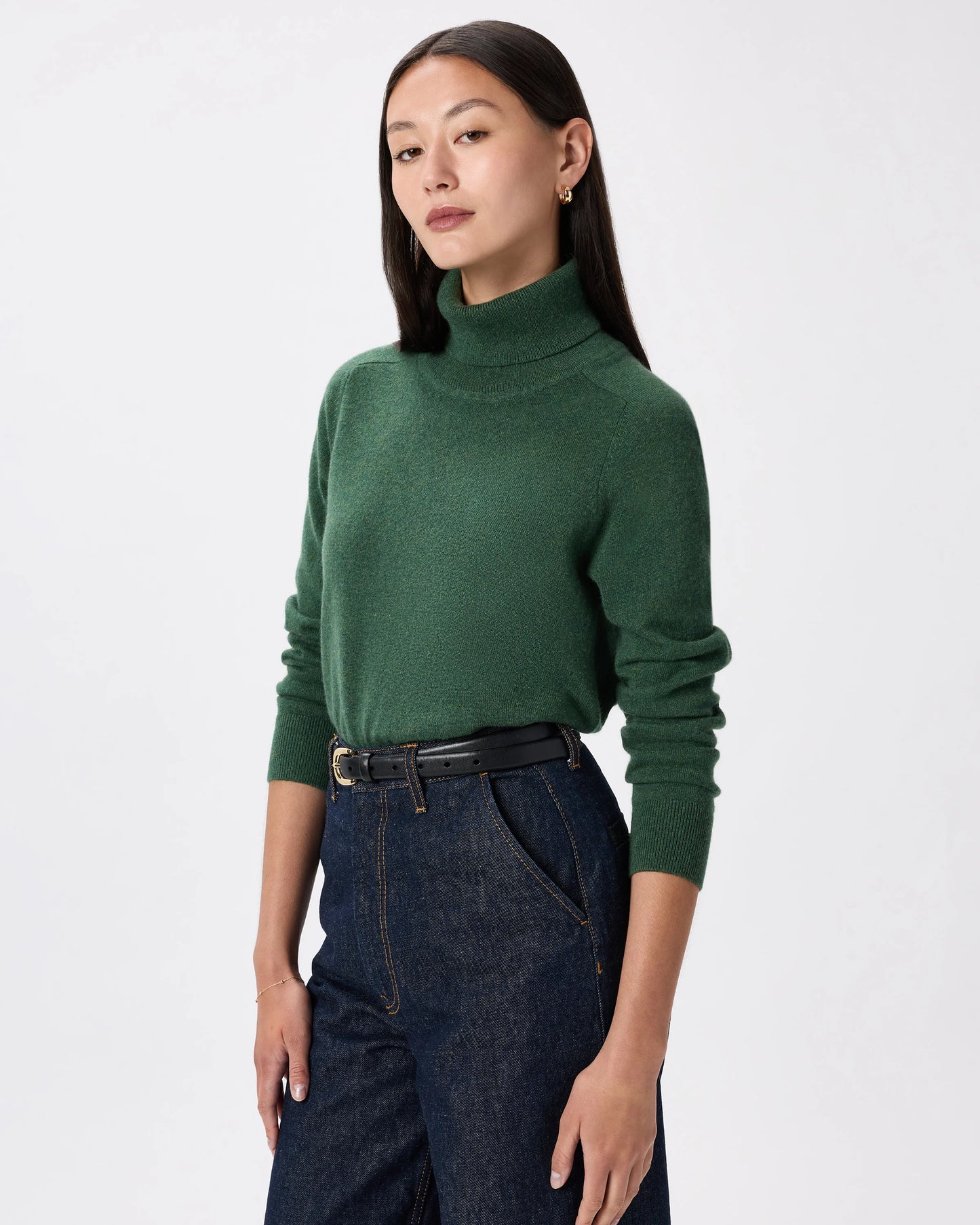 Mongolian Cashmere Turtleneck Sweater - XS / Heather Grey