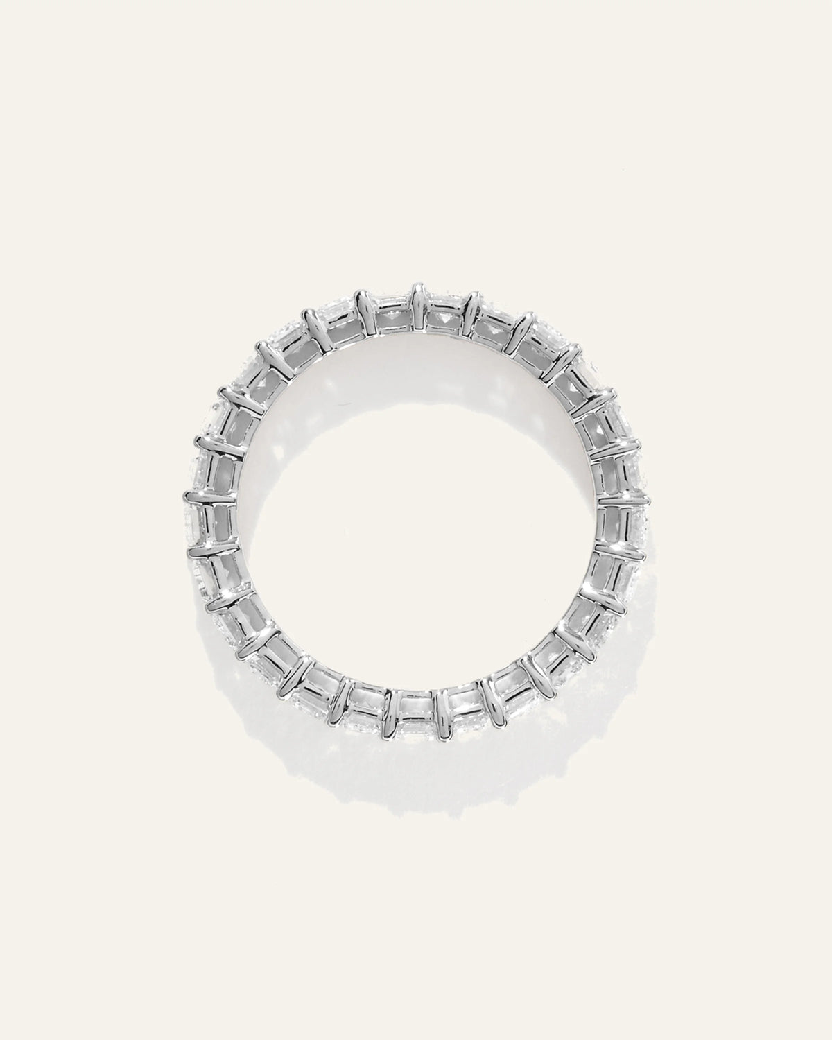 Lab Grown Diamond Emerald Eternity Band - 5 / Yellow Gold
