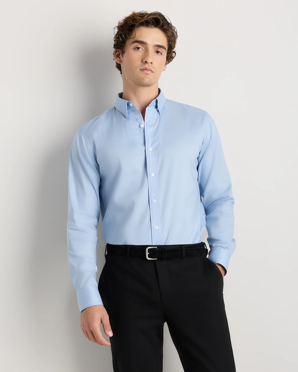 Supima Cotton-Tencel Everyday Shirt - S / Blue Gingham
