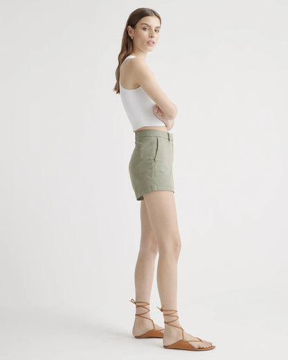 Organic Stretch Cotton Chino Shorts - 0 / Shell Pink