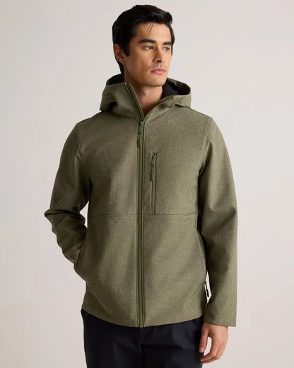 Softshell Fleece-Lined Full-Zip Hooded Jacket - XS / Heather Shady Charcoal