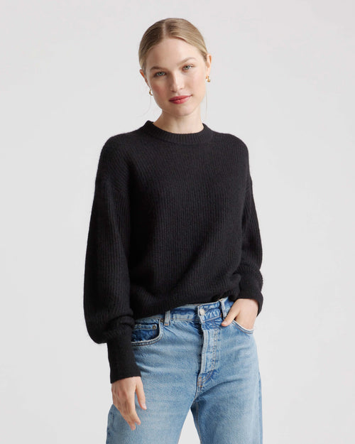 Baby Alpaca-Wool Crew - XS / Black