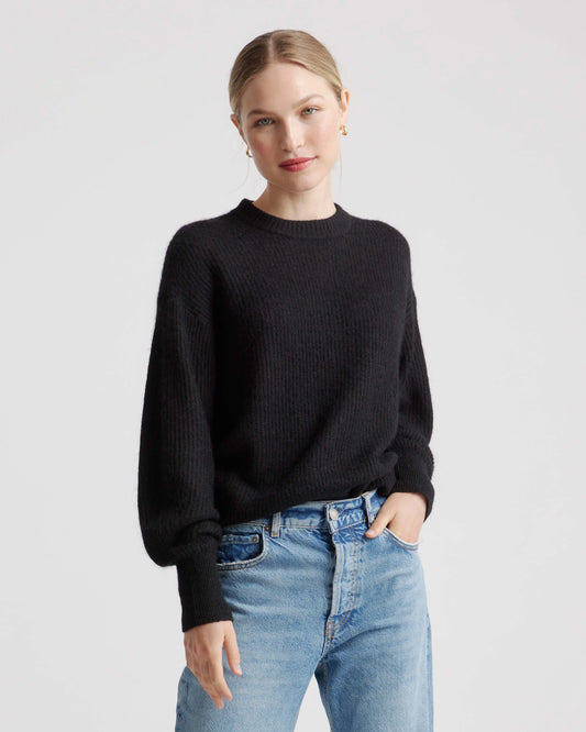 Baby Alpaca-Wool Crew - XS / Black