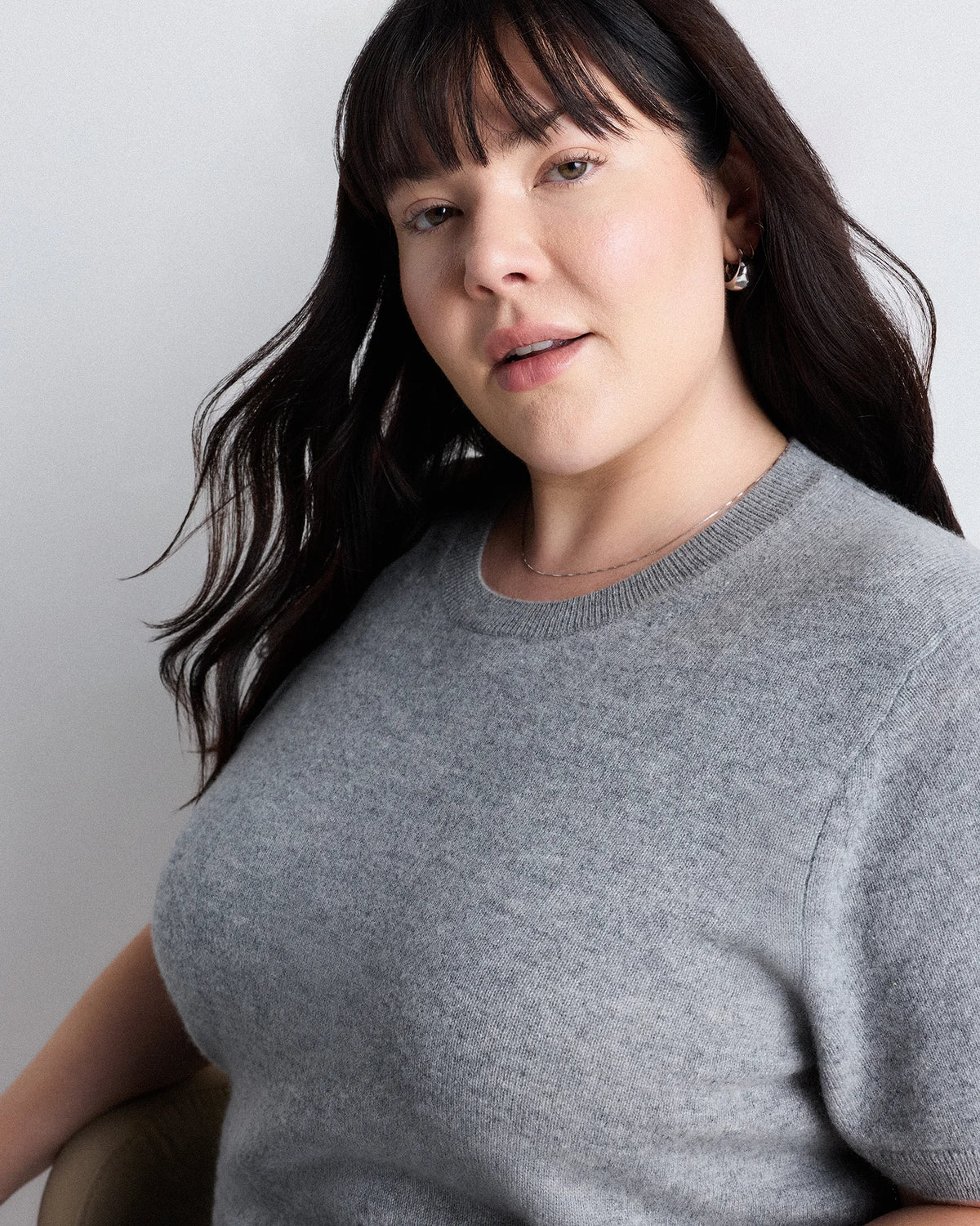 Mongolian Cashmere Tee - 1X / Heather Vintage Pink