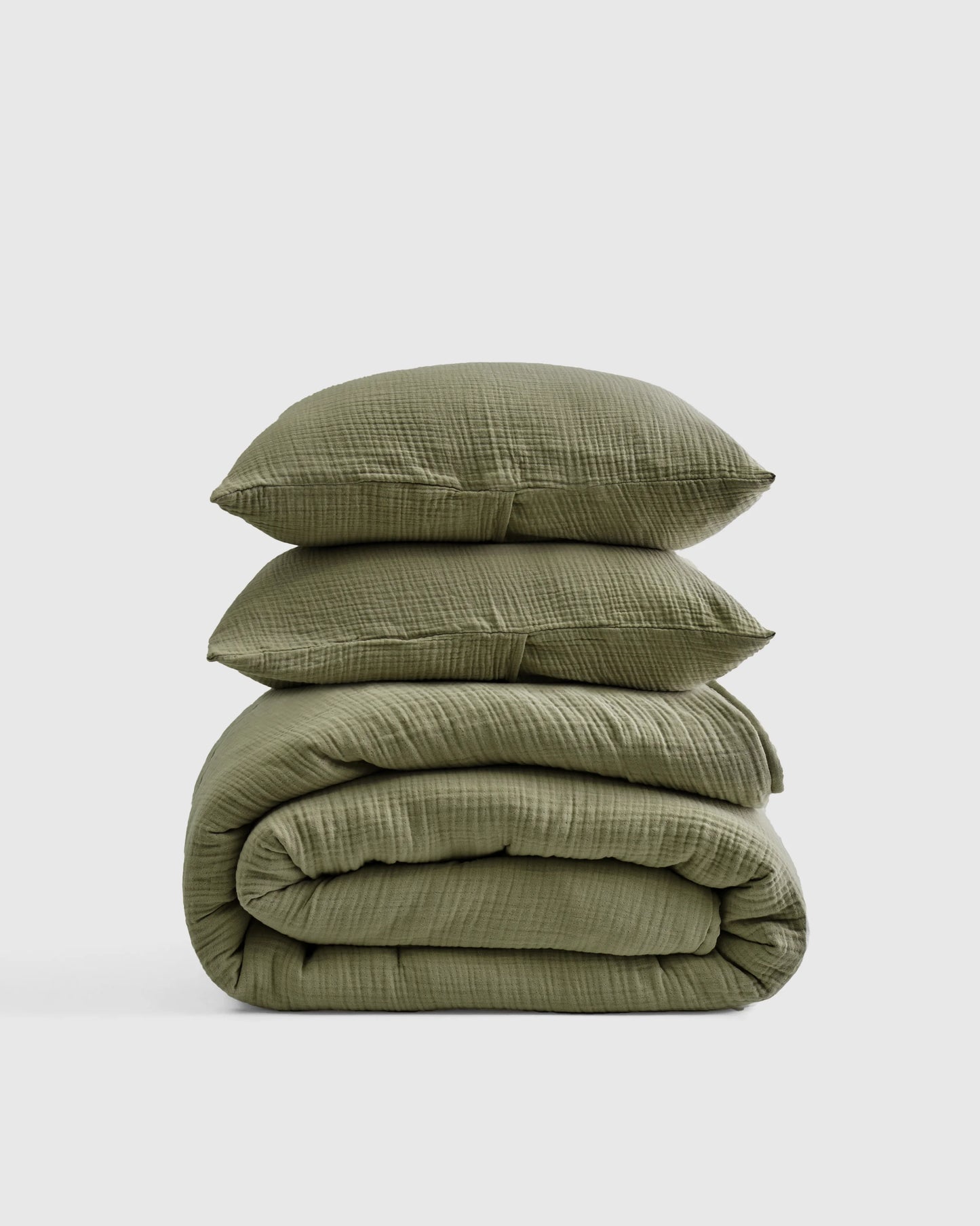 Organic Cotton Gauze Dream Quilt Set - Twin / Dried Sage