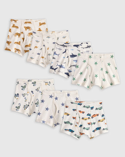 Boys 100% Organic Cotton Boxer Brief 7-Pack - 6 / Boy Multi Pack