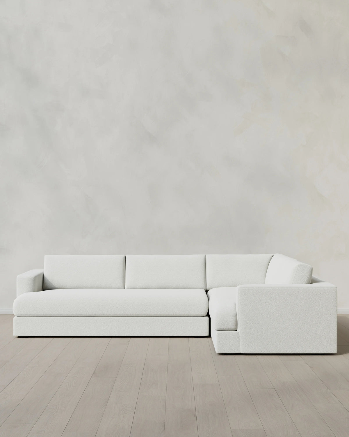 Sierra Curved Arm L Sectional in Performance Boucle - Right Arm / Mushroom