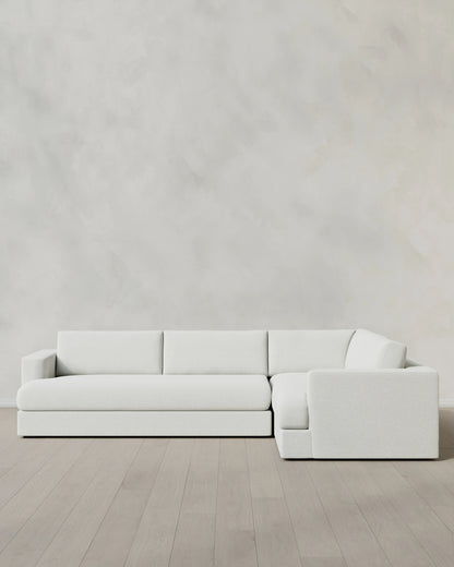 Sierra Curved Arm L Sectional in Performance Boucle - Right Arm / Mushroom