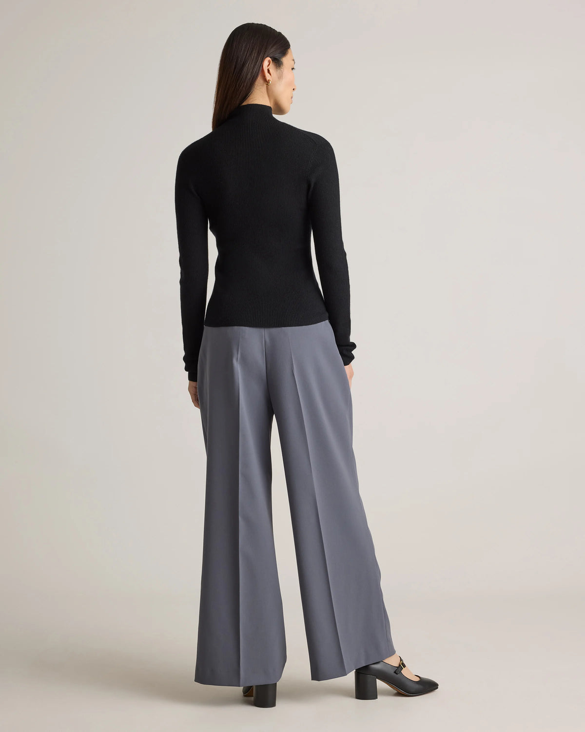 Featherweight Cashmere Ribbed Mockneck Sweater - XS / Deep Navy