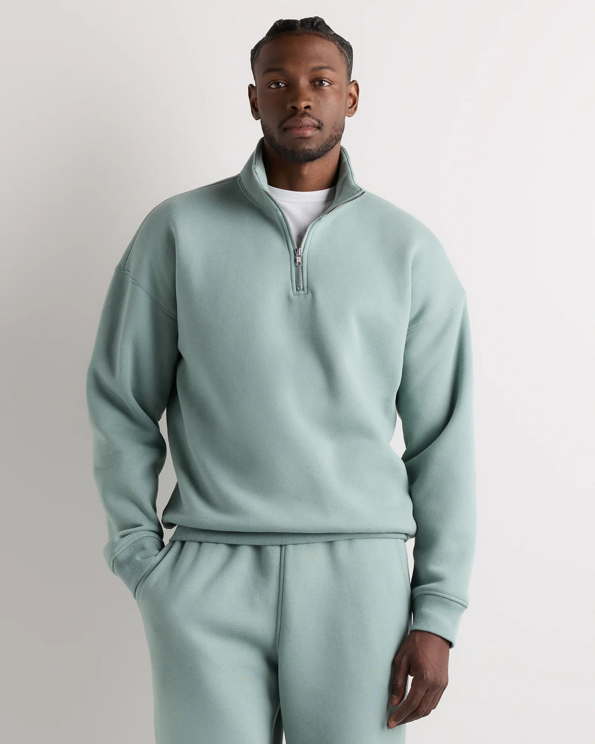 Everyday Fleece Quarter-Zip Sweatshirt - S / Coastal Sage