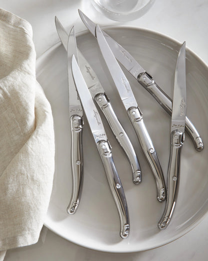 Jean Dubost Laguiole Stainless Steel Steak Knives (Set of 6) - One Size / No Color