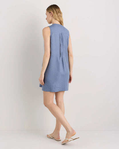 100% European Linen Sleeveless Swing Dress - XS / Classic Mini Gingham