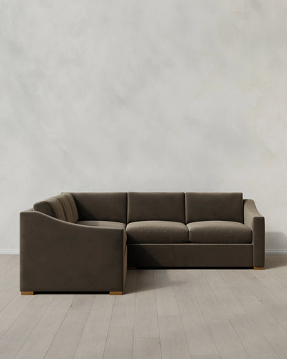 Hollis Slope Arm L Sectional in Performance Velvet - 110x110 / Gunmetal